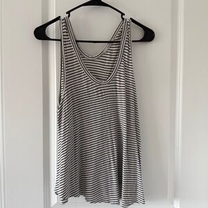 Women’s Black & White Striped Tank Top